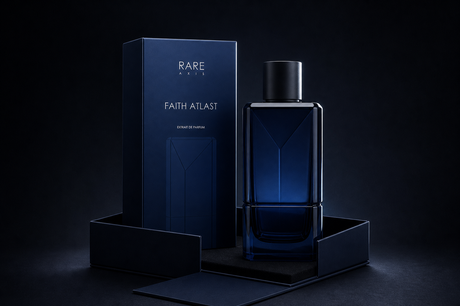 Faith At Last bottle and Rare Axis presentation box